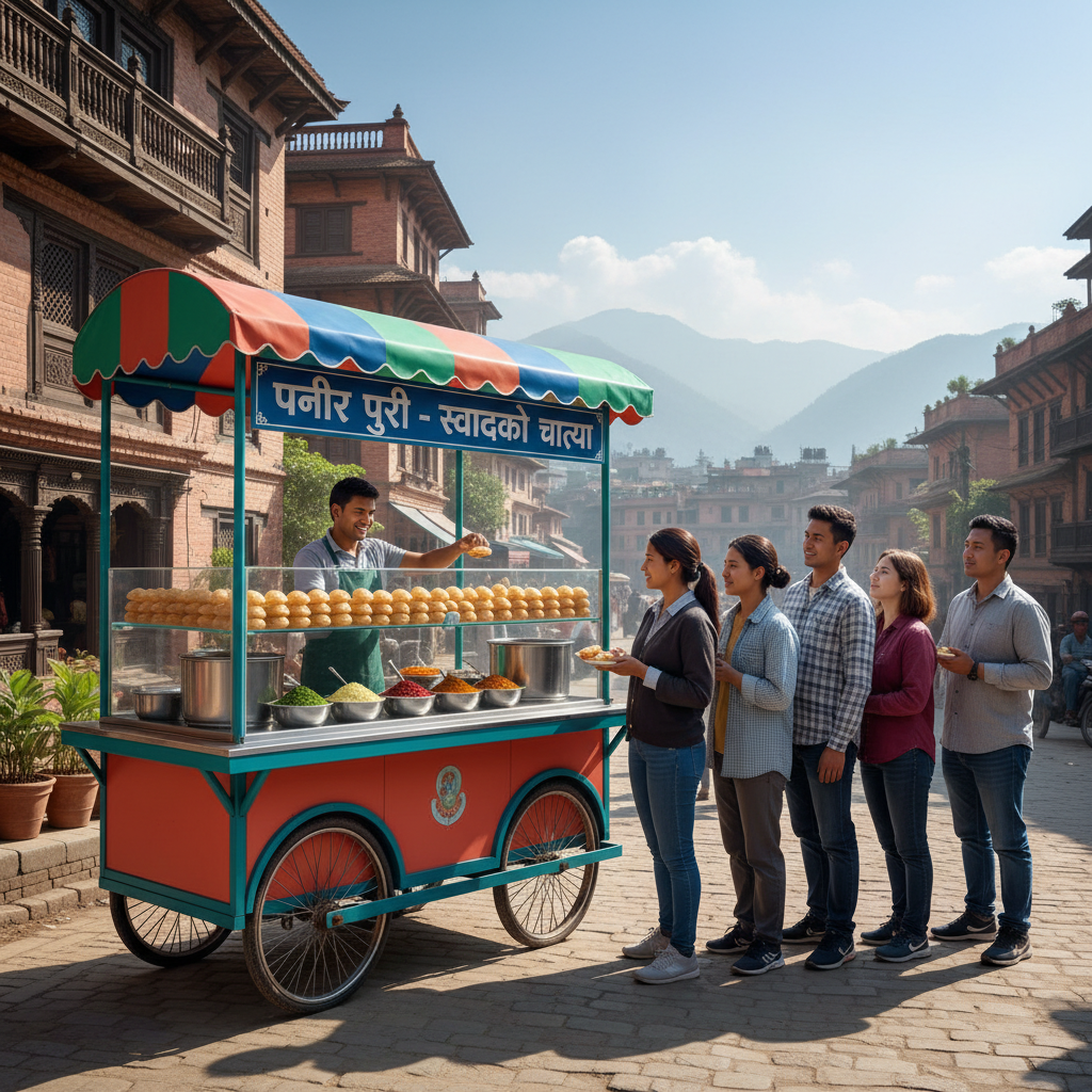 mobile-food-cart-chatpate-pani-puri-coffee-nepal