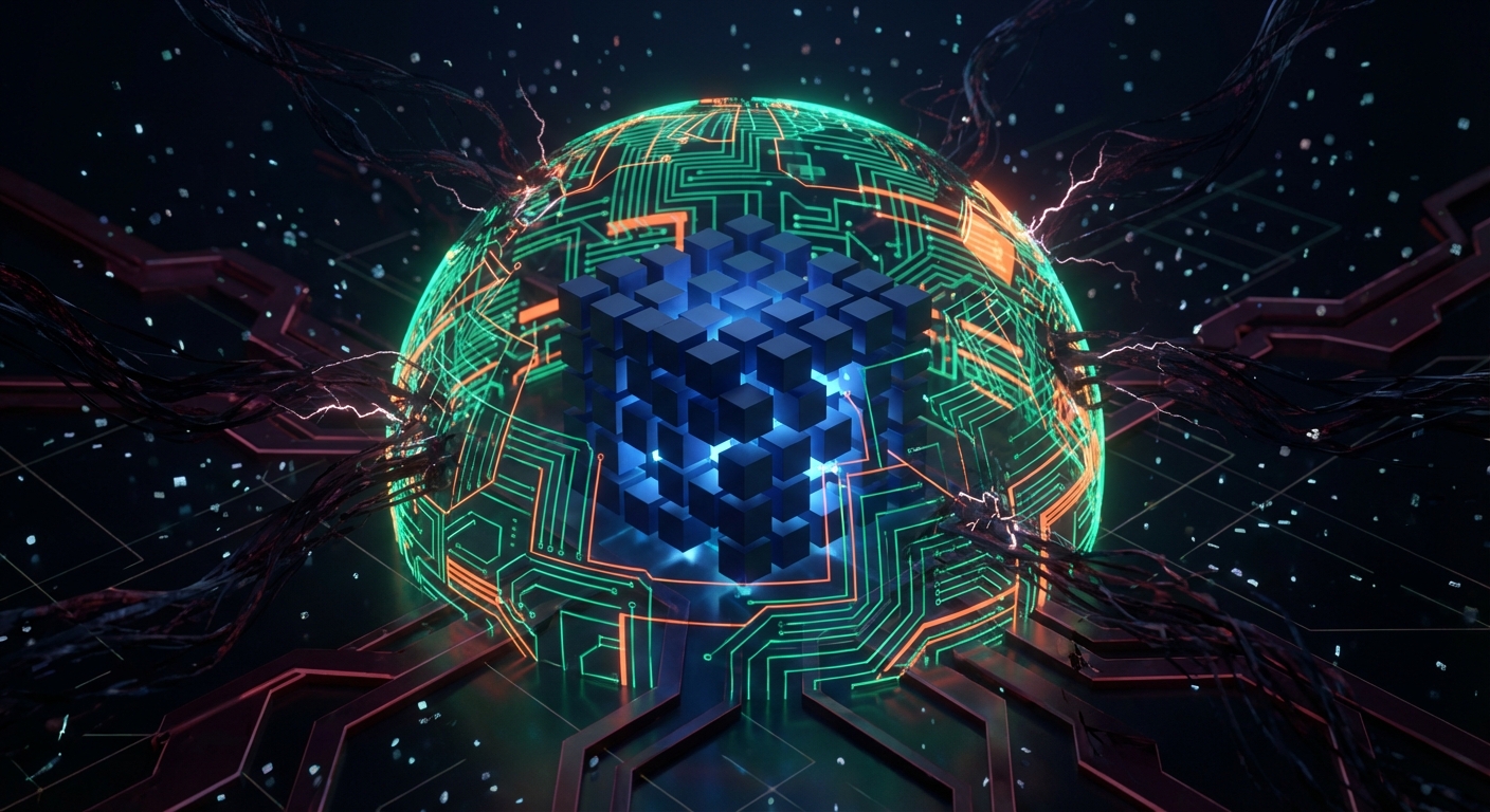 Secure AI Data Governance Abstract Illustration