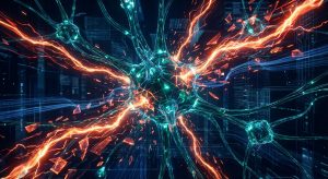 AI-Powered Cyberattack Concept Art