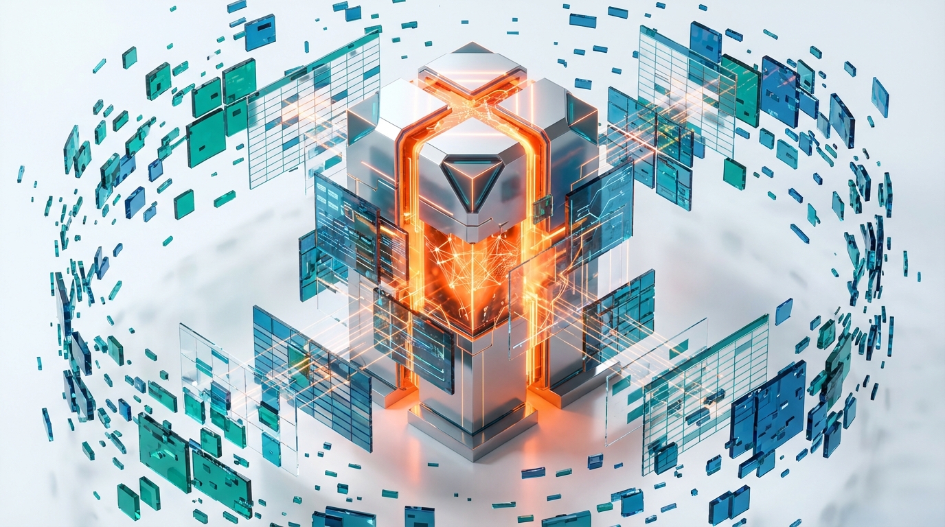 Agentic AI Retail Reporting Automation Abstract Visualization